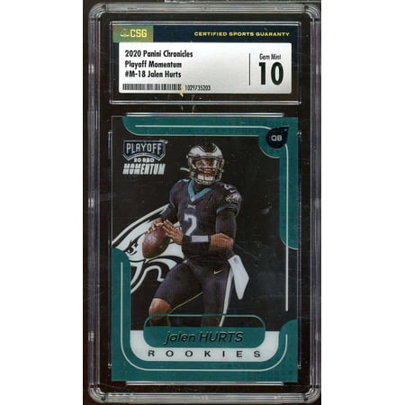 Jalen Hurts Rookie 2020 Panini Chronicles Playoff Momentum #M-18 CSG 10 GEM MINT