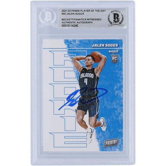 Jalen Suggs Orlando Magic Autographed 2021-22 Panini Player of the Day #55 Beckett Fanatics Witnessed Authenticated Rookie Card - Fanatics Authentic Certified
