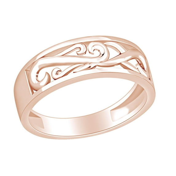 AFFY Jali Cut Band Ring 14k Rose Gold Over Sterling Silver