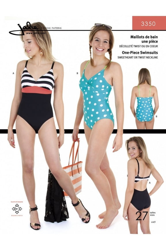 Sewing Pattern 3350 One Piece Swimsuits Kids, Teenagers, Women 27 Sizes