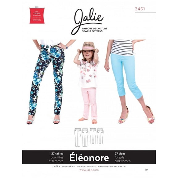 Jalie Sewing Pattern 3461 Eleonore Pull On Jeans Kids, Teenagers, Women 27 Sizes