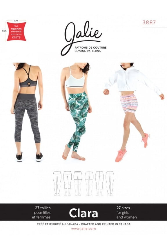 Sewing Pattern 3887 Clara High Waisted Leggings Kids, Teenagers, Women