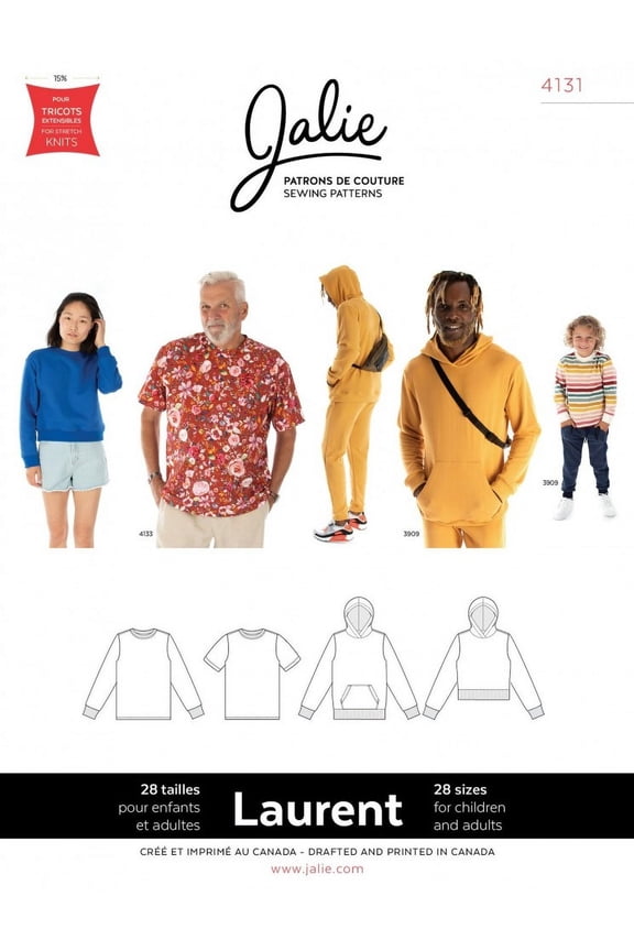 Sewing Pattern 4131 Laurent T Shirt Pullover & Hoodie