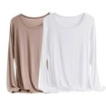 thumbnail image 1 of Jalioing 2 Pack Undershirt Womens Plus Size Shirt Fall Winter Long Sleeve Casual T Shirt, 1 of 2