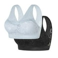 thumbnail image 1 of Jalioing 2 Pack Wireless Bra for Women Breathable Full Coverage Seamless Bras Supportive Push Up Floral Bras, 1 of 2