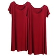 thumbnail image 1 of Jalioing 2 Pack Womens Nightgown Plus Size Short Sleeve Loose Sleep Shirts Summer Casual Night Dress Sleepwear, 1 of 3