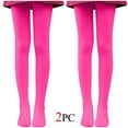 thumbnail image 1 of Jalioing 2 Pair Body Stocking Dance Tights for Women Solid Color No Show Stretch Skinny 2PCS Pantyhose Sock (L, Hot Pink), 1 of 8