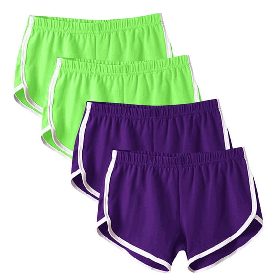 Jalioing 4 Pack Cotton Shorts Womens Plus Size Short Pant Summer Casual Comfy Lounge Shorts