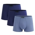 thumbnail image 1 of Jalioing 3 Pack Boxer Underwear for Men Solid Color Breathable Cotton Underpants Comfortable Mid Rise Boxer Briefs, 1 of 4