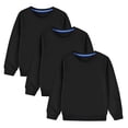 thumbnail image 1 of Jalioing 3 Pack Cotton Sweatshirts for Kids Crew Neck Long Sleeve Casual Pullover Shirts Boys Girls Solid Basic Tops, 1 of 6