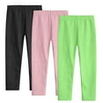 thumbnail image 1 of Jalioing 3 Pack Leggings for Girls Stretchy Comfort Full Length Tight Pants Toddler Kids Long Underwear Pants, 1 of 7