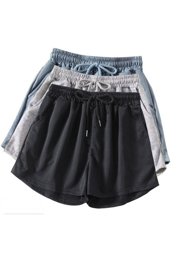 3 Pack Womens Running Shorts Lightweight Loose Training Workout Shorts with Pocket High Waist Athletic Shorts