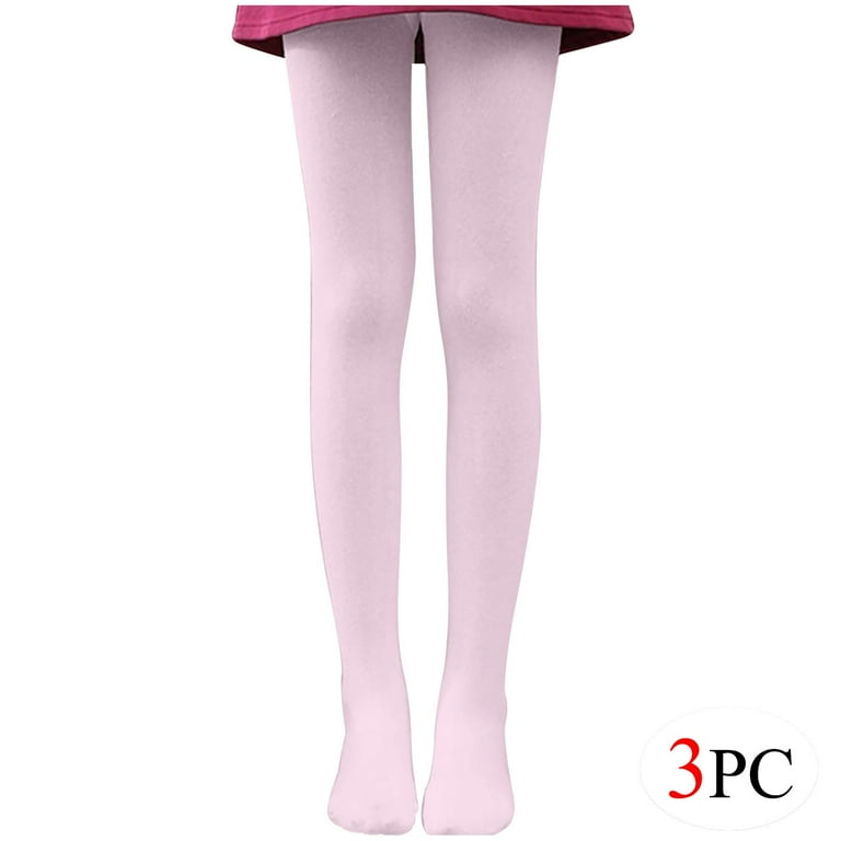 Jalioing 3pcs Dance Tights for Women Stretch Body Stocking Sock Solid Color No Show 3 Pair Leggings Pantyhose L Pink Women s Size Large