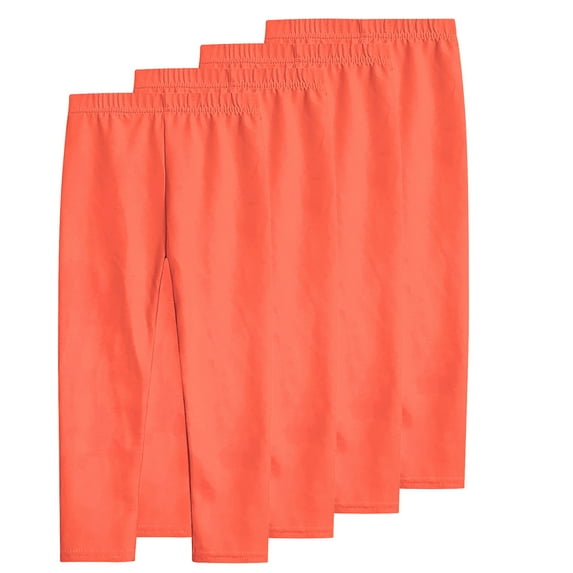 Jalioing 4 Pack Girls Cotton Leggings Kids Full Length Solid Color Leggings Soft Stretchy Yoga Thighs Pants
