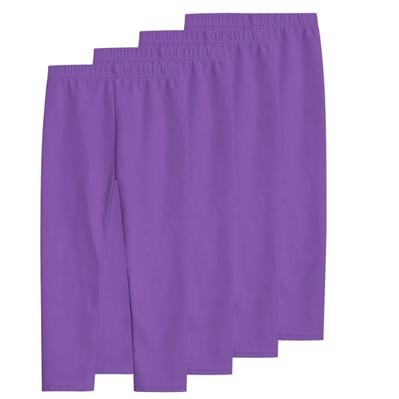 Jalioing 4 Pack Girls Cotton Leggings Kids Full Length Solid Color Leggings Soft Stretchy Yoga Thighs Pants