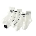 thumbnail image 1 of Jalioing 5 Pairs Girls Socks Trendy Cute Crew Ankle Socks Breathable Lightweight Spring Summer Socks for Kids, 1 of 3