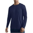 thumbnail image 1 of Jalioing Athletic T Shirt for Men Long Sleeve Crew Neck Breathable Workout Shirt Solid Color Sport Tees Tops, 1 of 8