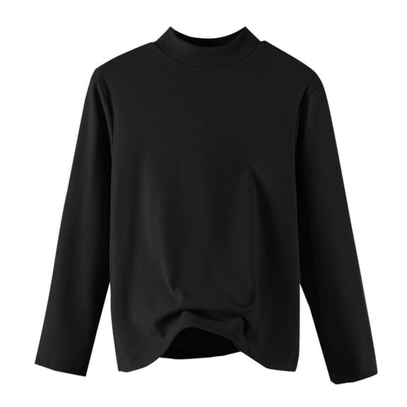 Jalioing Basic Shirts for Women Winter Casual Long Sleeve Crew Neck Undershirts Cotton Loose Thermal Underwear Tops