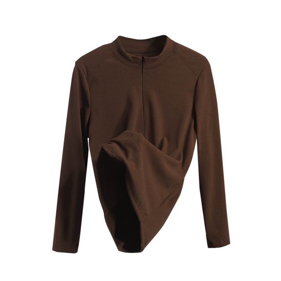 Jalioing Basic Shirts for Women Winter Casual Long Sleeve Crew Neck Undershirts Cotton Loose Thermal Underwear Tops