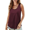 thumbnail image 1 of Jalioing Basic Tank Tops for Women S-3XL Crew Neck Sleeveless T Shirt Summer Solid Color Casual Tank Shirt Outfits, 1 of 7
