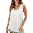 thumbnail image 1 of Jalioing Basic Tank Tops for Women S-3XL Crew Neck Sleeveless T Shirt Summer Solid Color Casual Tank Shirt Outfits, 1 of 7