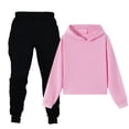 thumbnail image 1 of Jalioing Big Boys Girls Sweatsuit Solid Long Sleeve Hoodie Joggers Tracksuit Kids 2 Piece Casual Sport Outfits Pants Set, 1 of 5