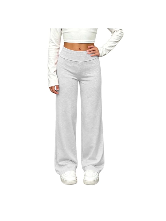 Big Girls Fall Sweatpants Elastic Waist Straight Leg Sport Trousers Fashion Lightweight Solid Pants 5-14 Years