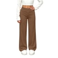 thumbnail image 1 of Jalioing Big Girls Fall Sweatpants Elastic Waist Straight Leg Sport Trousers Fashion Lightweight Solid Pants 5-14 Years, 1 of 9