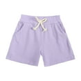 thumbnail image 1 of Jalioing Boys Girls Cotton Shorts with Pocket Elastic Waist Plain Short Pants Infant Toddlers Summer Shorts, 1 of 6