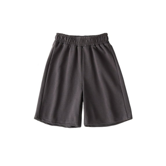 Jalioing Boys Girls Cotton Sweat Shorts Elastic Waist Loose Basic Athletic Shorts Summer Plain Sport Shorts
