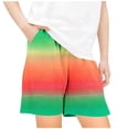 thumbnail image 1 of Jalioing Boys Girls Summer Shorts Color Block Striped Elastic Waist Casual Shorts Kids Vacation Beach Shorts, 1 of 4