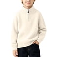 thumbnail image 1 of Jalioing Boys Half Zip Sweaters Fashion Dressy Long Sleeve Mock Neck Sweater Tops Classic Solid Knit Pullover 1-13 Years, 1 of 8