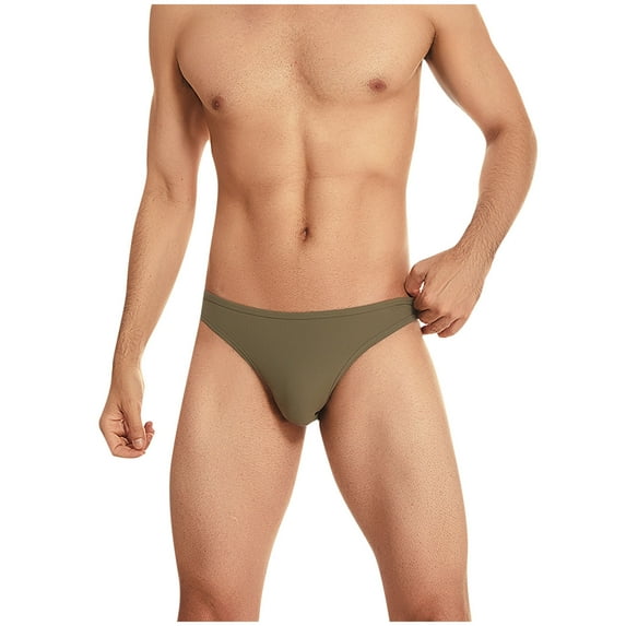 Jalioing Briefs Underpants for Men Breathable Stretchy Mid Rise Underpants Solid Color Basic Briefs Underwear