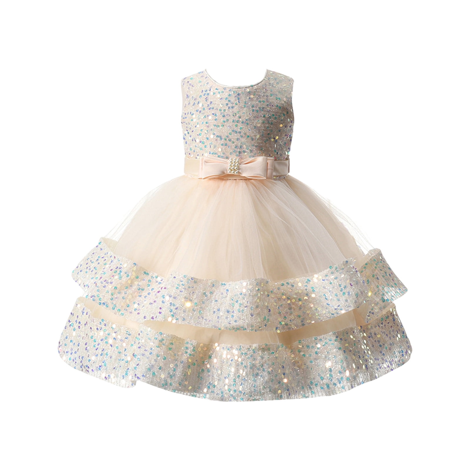 Jalioing Bubble Sleeve Princess Dress for Kids Girl Bow Ruched Puffy Dresses Birthday Party Baby Girls Skirts (3-4 Years, Yellow), Infant Girl's Jalioing Bubble Sleeve Princess Dress for Kids Girl Bow Ruched Puffy Dresses Birthday Party Baby Girls Skirts (3-4 Years, Yellow), Infant Girl's