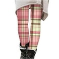 thumbnail image 1 of Jalioing Casual Leggings for Women Skinny Stretchy Soft Leg Colorful Plaid Print Cute Comfy Underwear Bottoms (XX-Large, Pink), 1 of 4
