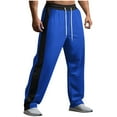 thumbnail image 1 of Jalioing Casual Sport Sweatpants for Men Color Block Wide Leg Drawstring Waist Joggers with Pocket Workout Trousers, 1 of 9