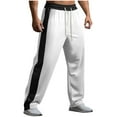 thumbnail image 1 of Jalioing Casual Sport Sweatpants for Men Color Block Wide Leg Drawstring Waist Joggers with Pocket Workout Trousers, 1 of 9