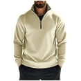 thumbnail image 1 of Jalioing Casual Sweatshirt for Men Long Sleeve Stand Collar Warm Pullover Shirts Business Dressy Half Zip Tops, 1 of 9