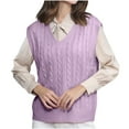 thumbnail image 1 of Jalioing Casual V Neck Sweaters for Women Knitted Sleeveless Sweater Vest Dressy Fashion Loose Pullover Sweater, 1 of 3