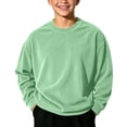 thumbnail image 1 of Jalioing Corduroy Sweatshirt for Kids Winter Long Sleeve Solid Color Crew Neck Pullover Big Boys Girls Tops 1-14 Years, 1 of 8