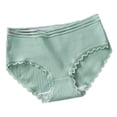 thumbnail image 1 of Jalioing Cotton Briefs Underwear for Women Ribbed Mid Waist Full Coverage Ribbed Panties Soft Breathable Underpants, 1 of 3