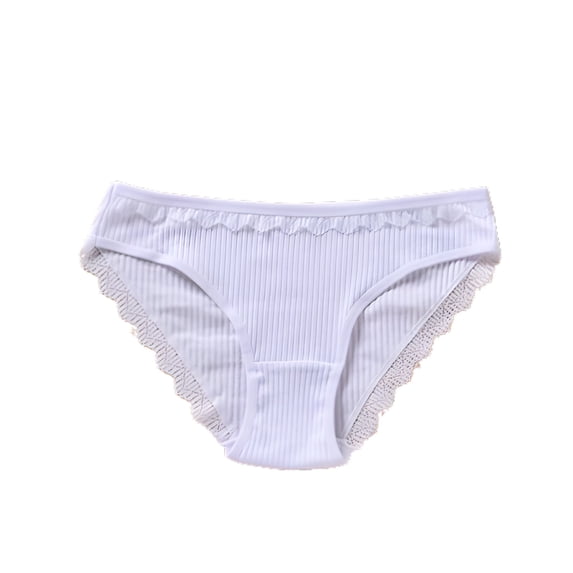 Jalioing Cotton Briefs for Women Comfy Breathable Mid Waist Underwear Trendy Lace Panties Nightwear