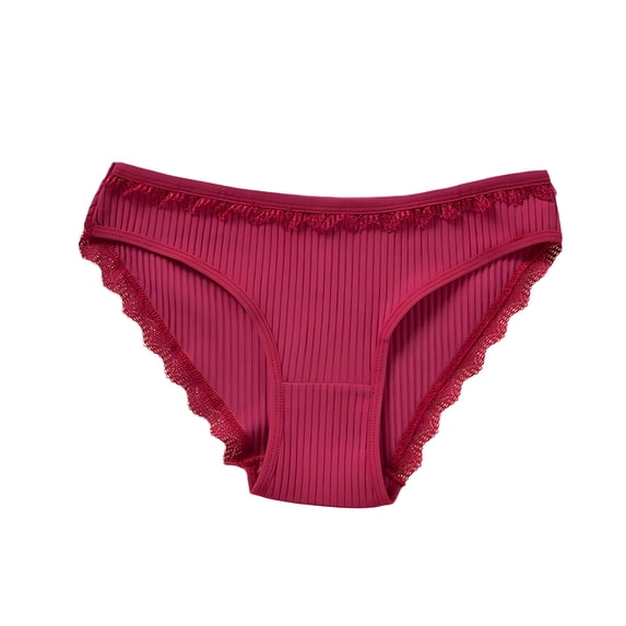 Jalioing Cotton Briefs for Women Comfy Breathable Mid Waist Underwear Trendy Lace Panties Nightwear