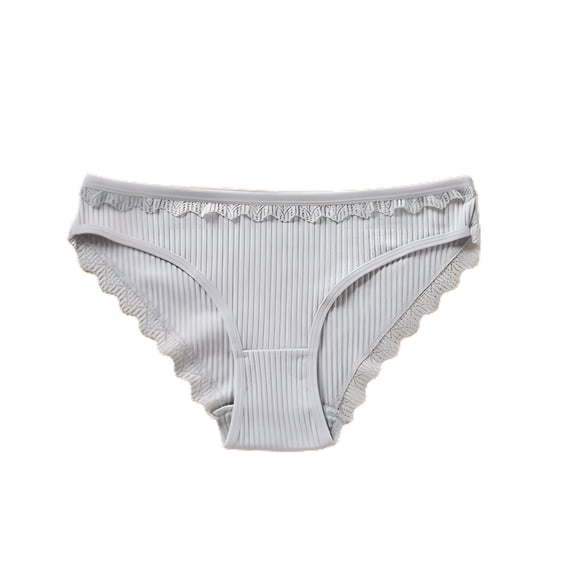 Jalioing Cotton Briefs for Women Comfy Breathable Mid Waist Underwear Trendy Lace Panties Nightwear