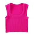 thumbnail image 1 of Jalioing Cotton Crop Shirts Womens Square Neck Sleeveless Sport Tank Tops Ribbed Stretchy Plain Workout Tops, 1 of 5