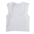 thumbnail image 1 of Jalioing Cotton Crop Shirts Womens Square Neck Sleeveless Sport Tank Tops Ribbed Stretchy Plain Workout Tops, 1 of 6