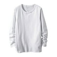 thumbnail image 1 of Jalioing Cotton T Shirt for Men Solid Long Sleeve Crew Neck Basic Tee Casual Loose Fashion Shirts Tops, 1 of 6