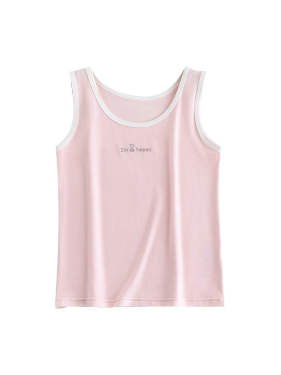 Cotton Tank Tops for Kids Lightweight Breathable Sleeveless Shirts Crew Neck Basic Tops Undershirts