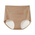 thumbnail image 1 of Jalioing Cotton Underwear for Women Leakproof Full Coverage Briefs High Waist Breathable Front Pocket Panties, 1 of 3