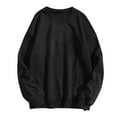 thumbnail image 1 of Jalioing Crew Neck Basic Sweatshirt for Men Solid Color Long Sleeve Casual Loose Pullover Tops Fall Winter Shirts, 1 of 2